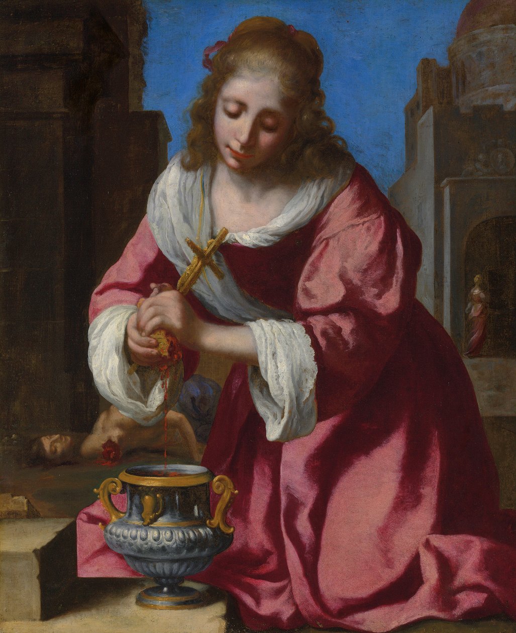 Saint Praxedis av Jan Vermeer van Delft