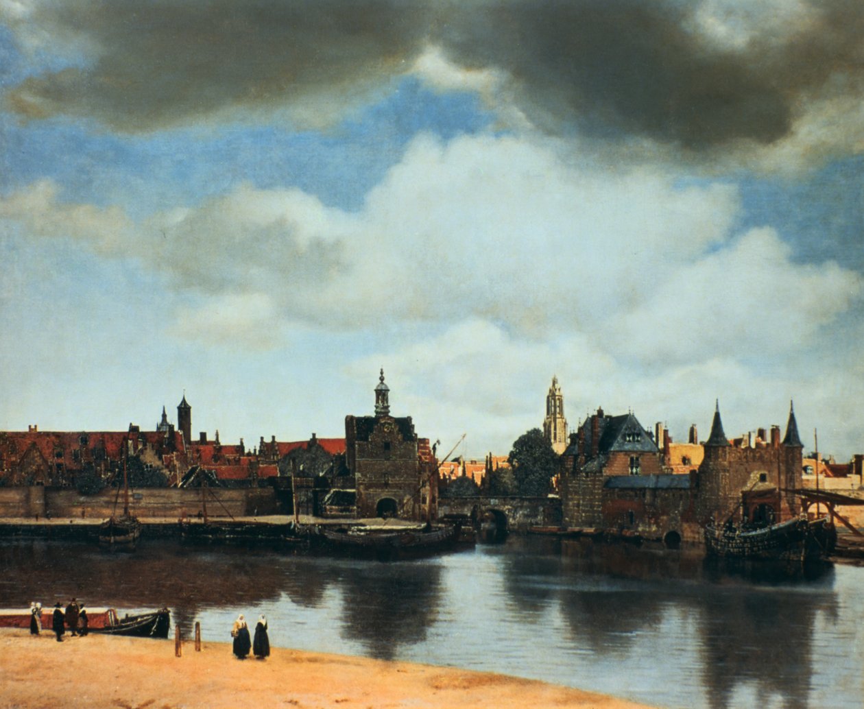 Utsikt over Delft, Nederland, etter brannen, c1658. av Jan Vermeer van Delft