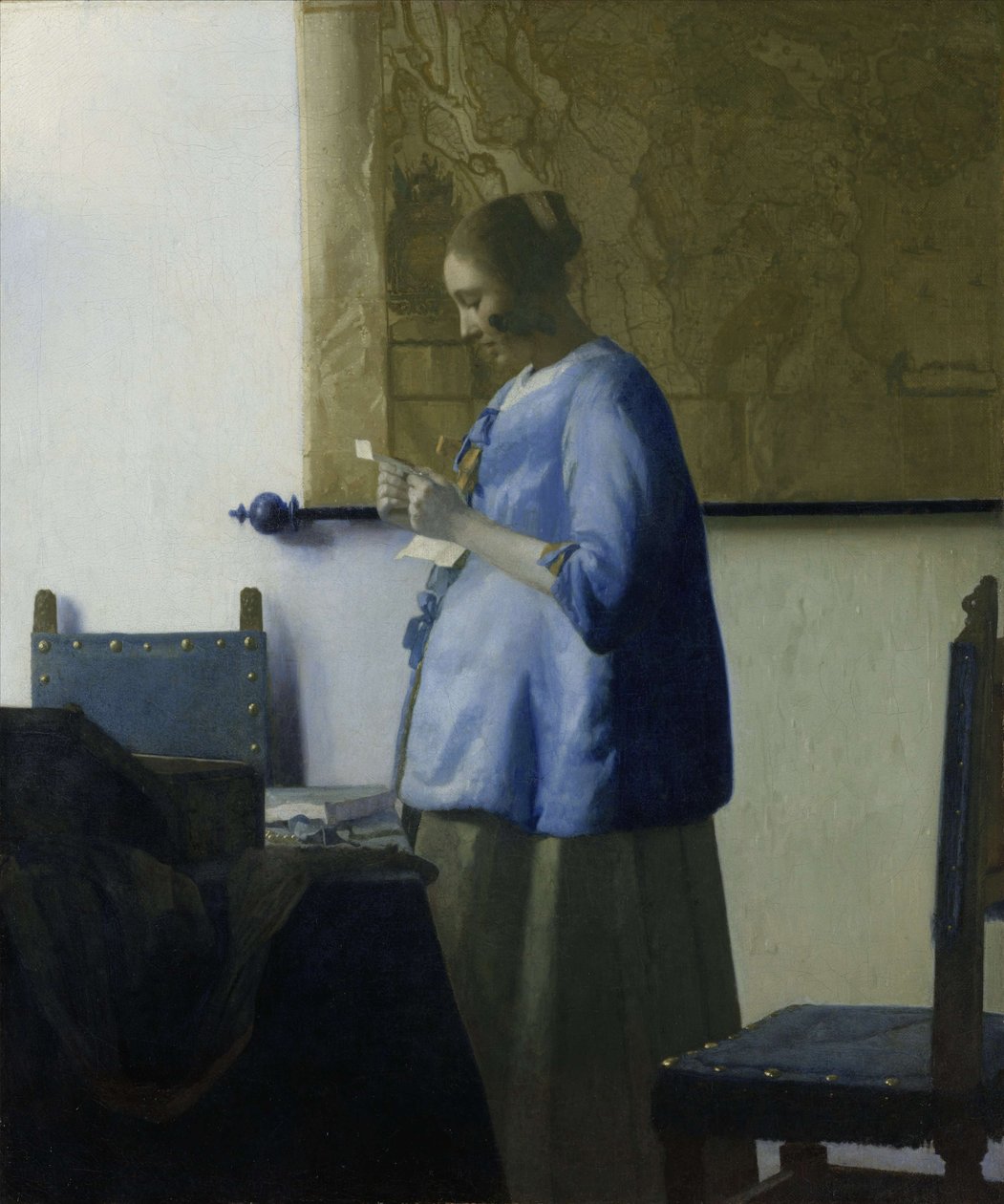 Kvinne i blått leser et brev av Jan Vermeer van Delft