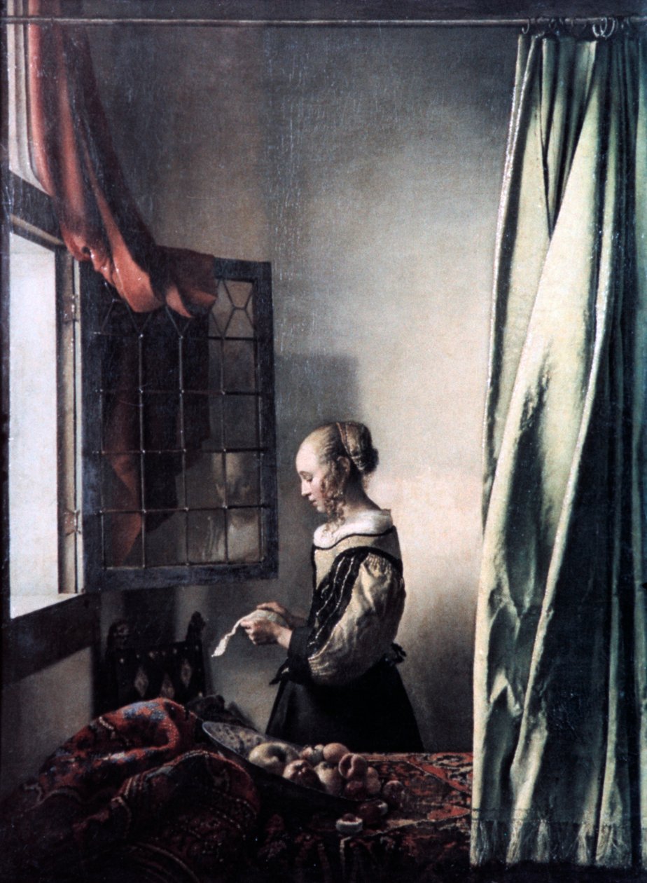 Jente som leser et brev i et åpent vindu, c1657 av Jan Vermeer van Delft