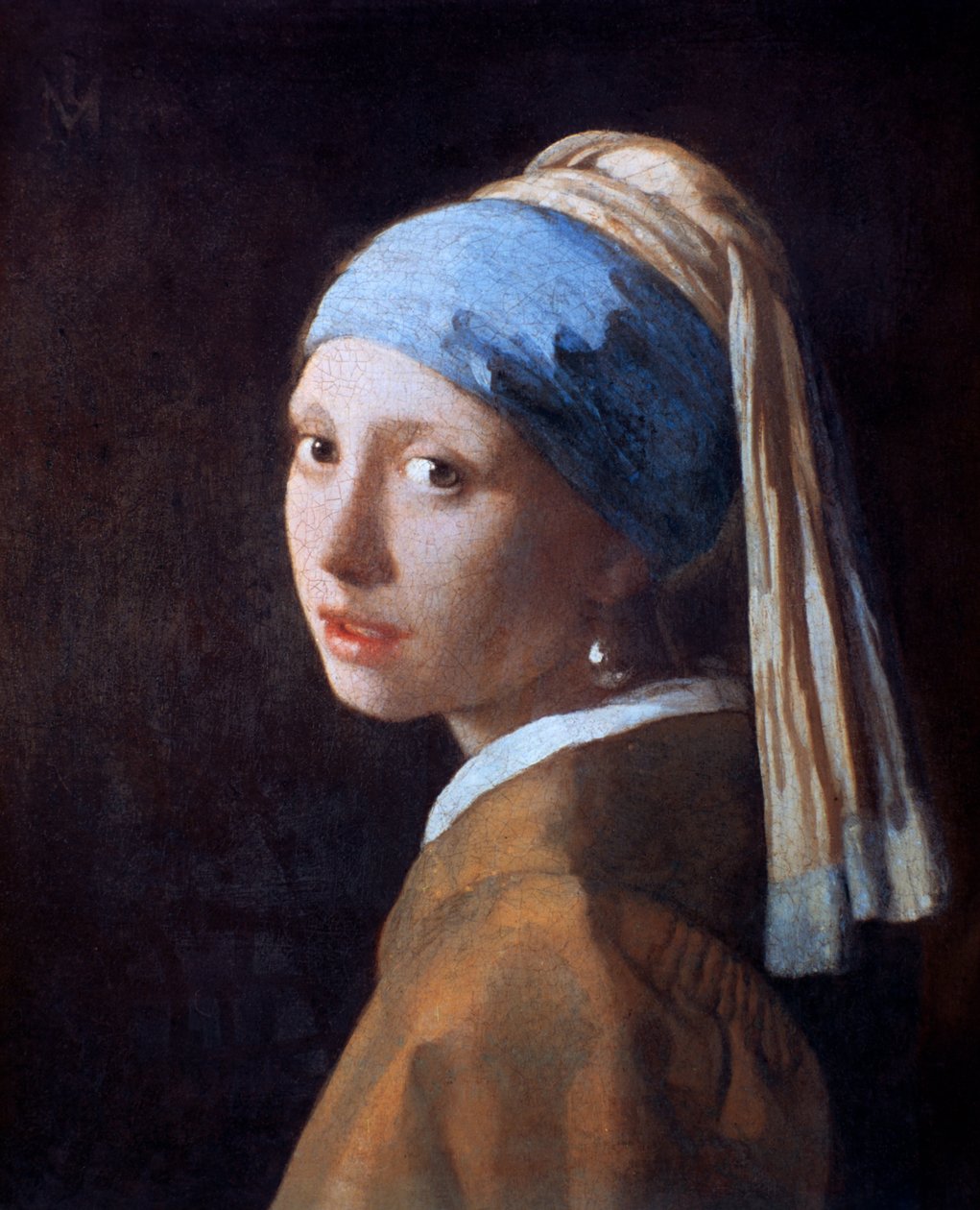 Jente med en perleørering, c1665 av Jan Vermeer van Delft
