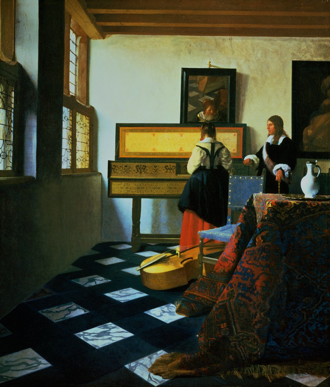 Dame hos en jomfru, c1652-1675. av Jan Vermeer van Delft