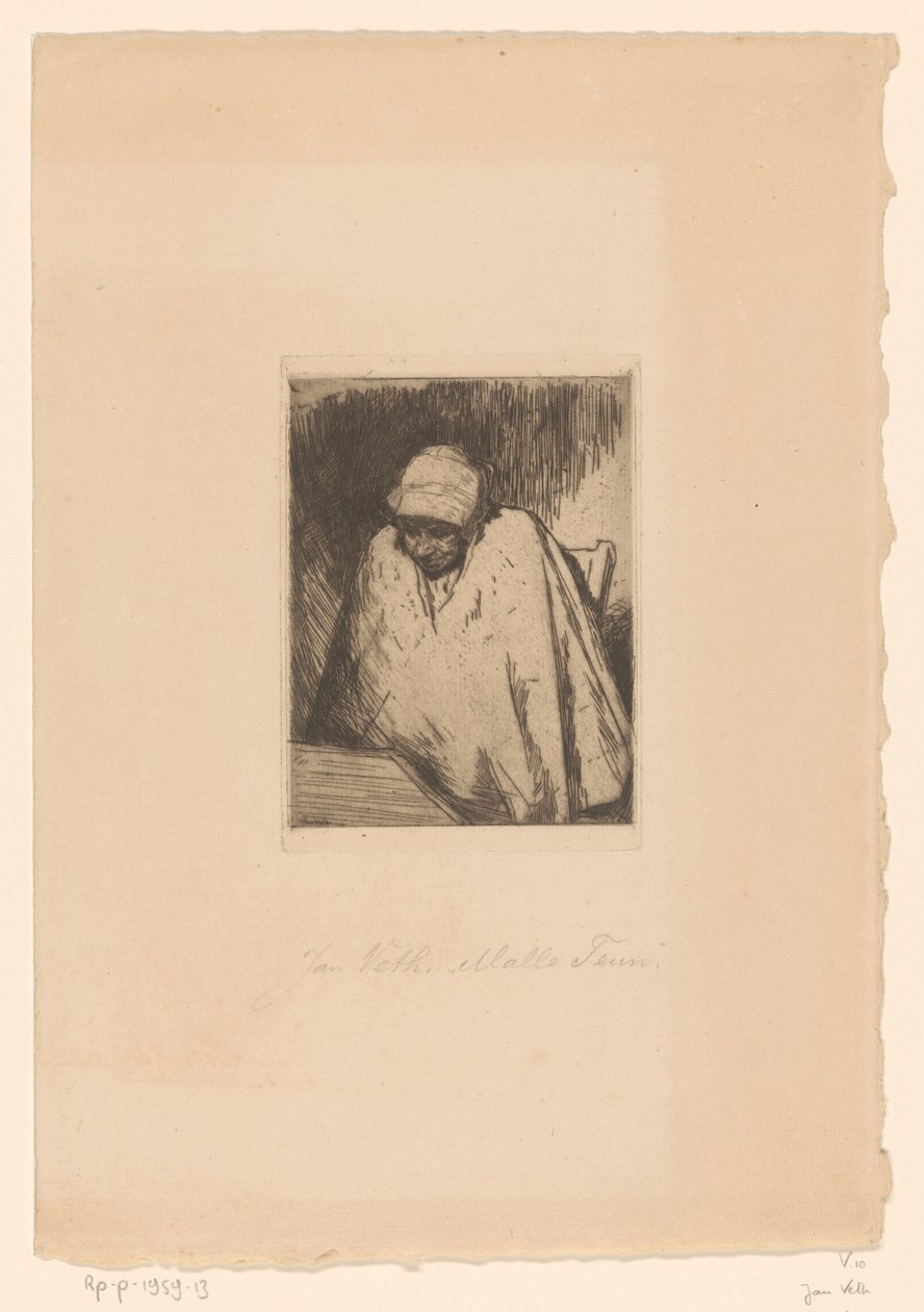 Malle Teun (original tittel på objekt) av Jan Veth (signed by artist)