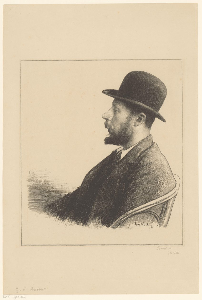 Portrett av George Hendrik Breitner Famous Contemporaries (serietittel) av Jan Veth