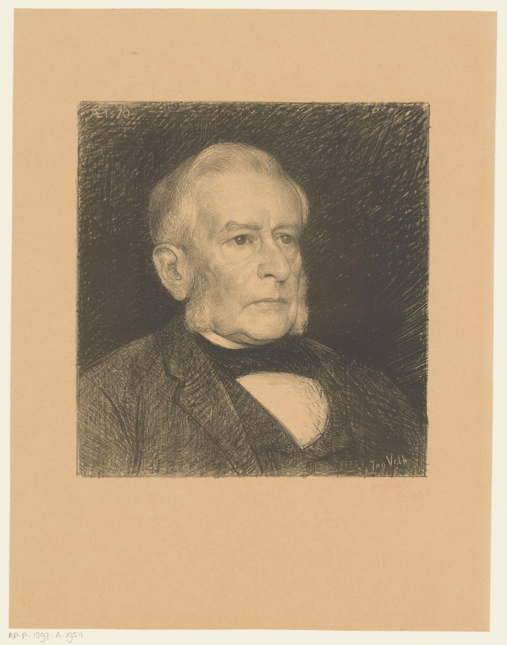 Portrett av Matthijs de Vries Famous Contemporaries (serietittel) av Jan Veth