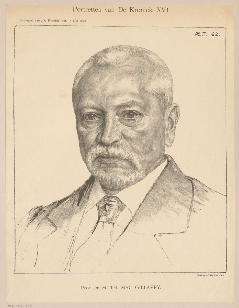 Portrett av Theodorus Hendrik Mac Gillavry i en alder av 62 år av Jan Veth