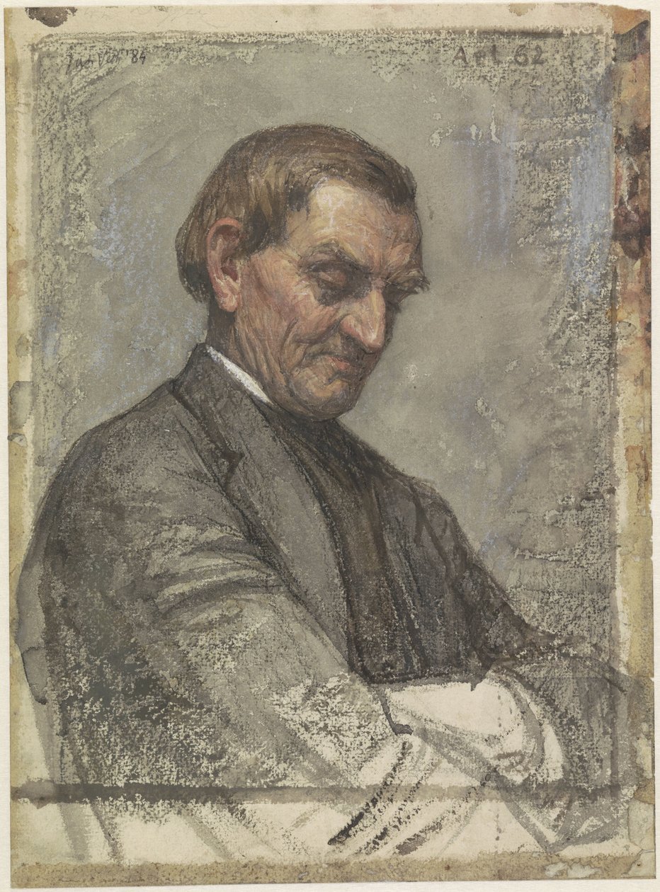 Portrett av en mann, med nedslåtte øyne av Jan Veth