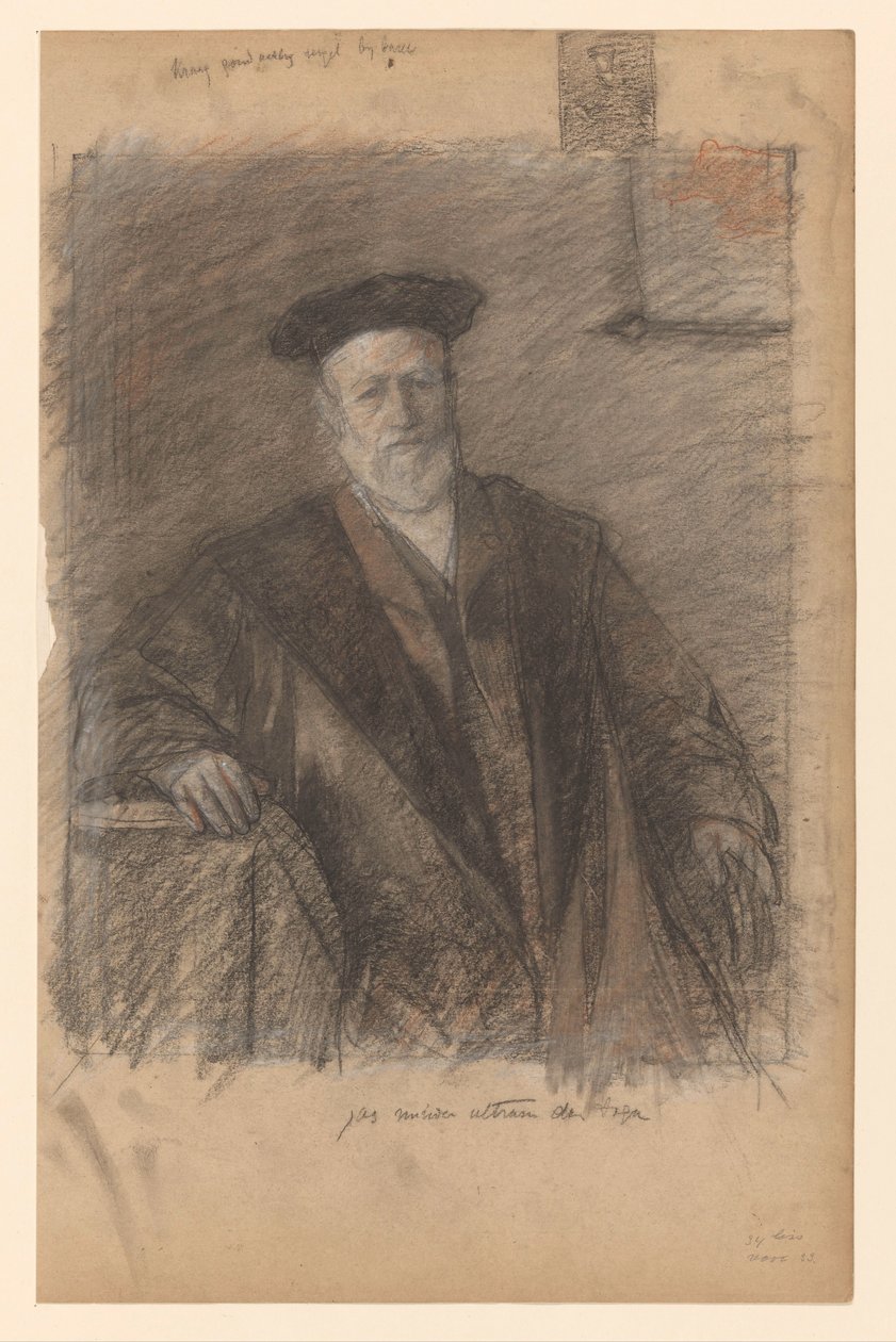 Portrett av prof. dr. Pieter Johannes Veth, i kjole av Jan Veth