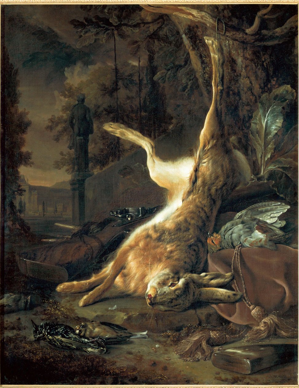 Stilleben med død hare av Jan Weenix