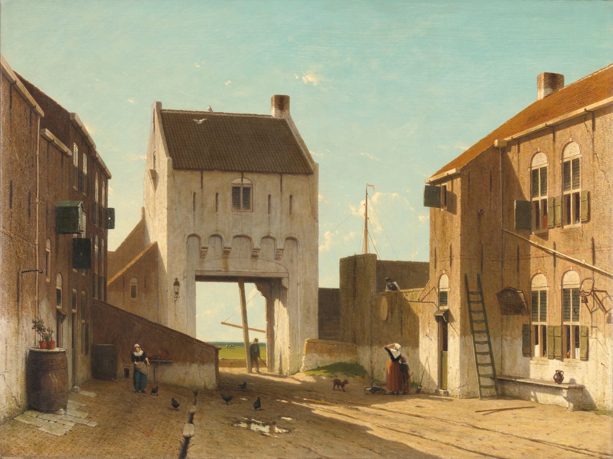 En byport i Leerdam, ca. 1868-70 (olje på lerret) av Jan Weissenbruch