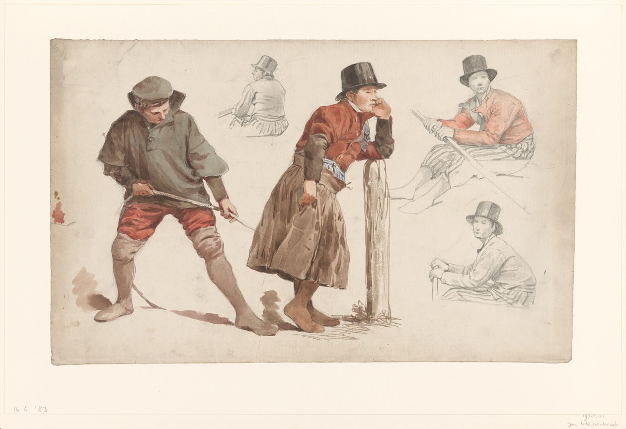 Figurstudier av Jan Weissenbruch