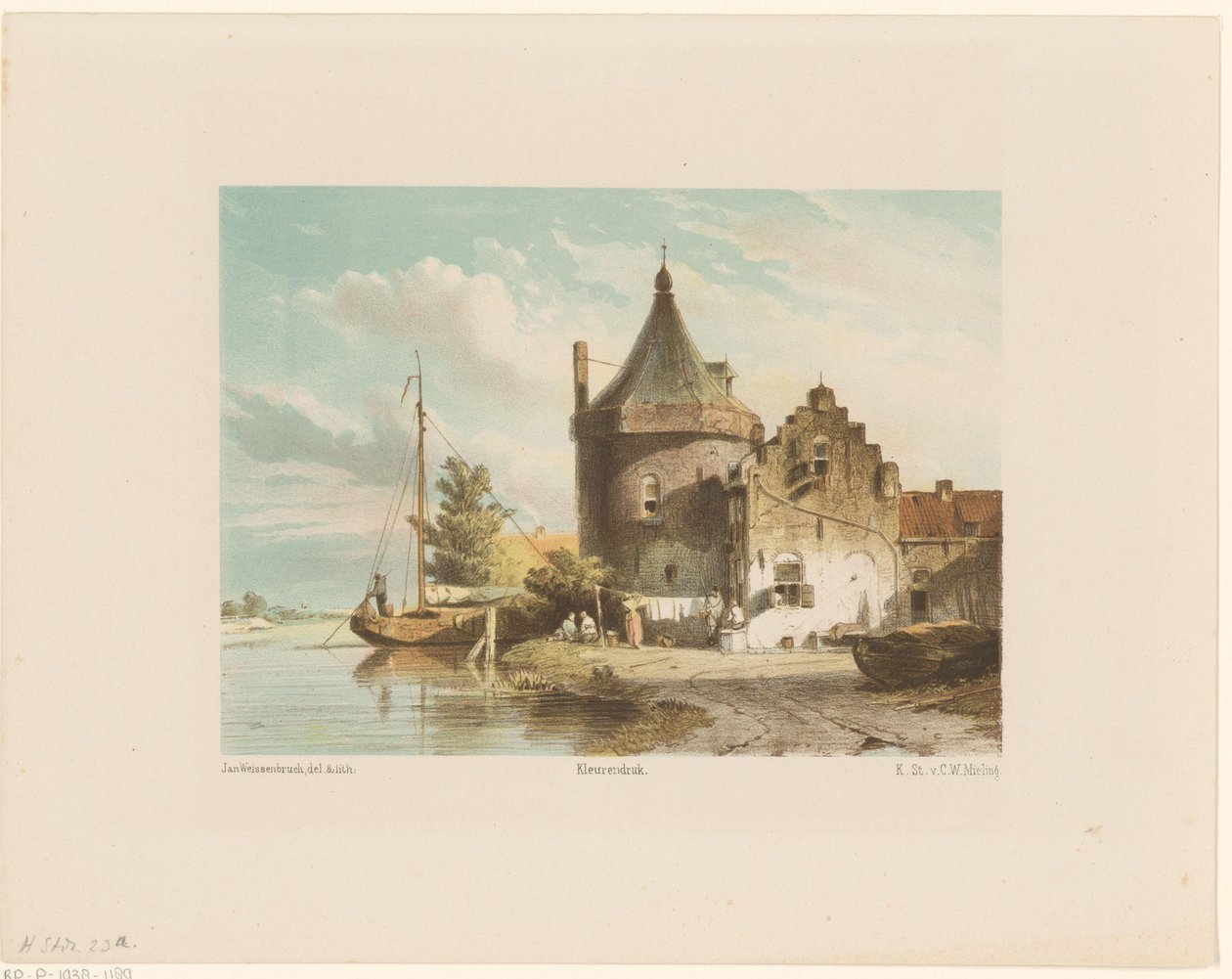 Utsikt over Waltoren i Culemborg av Jan Weissenbruch