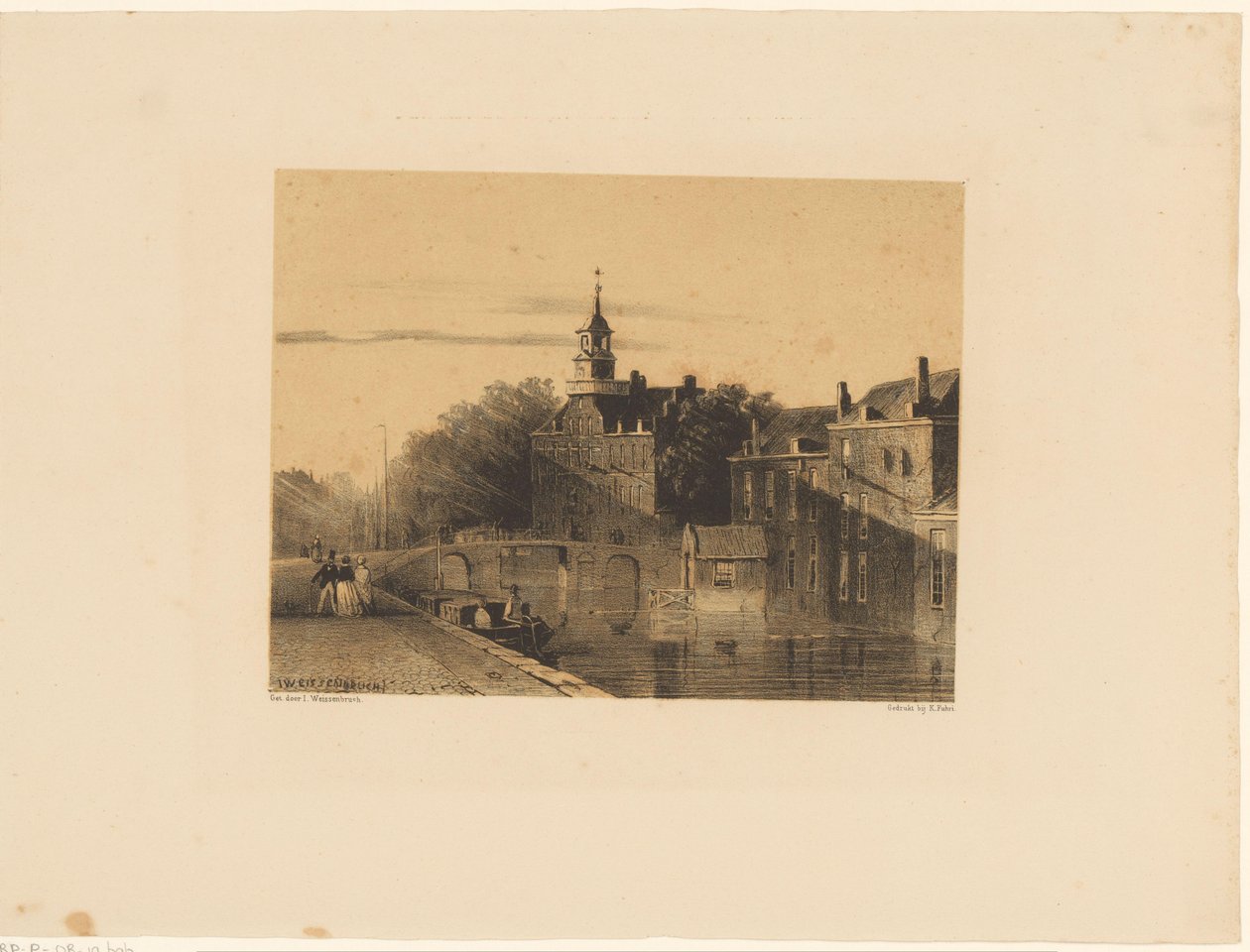 Bybilde med kanal av Jan Weissenbruch