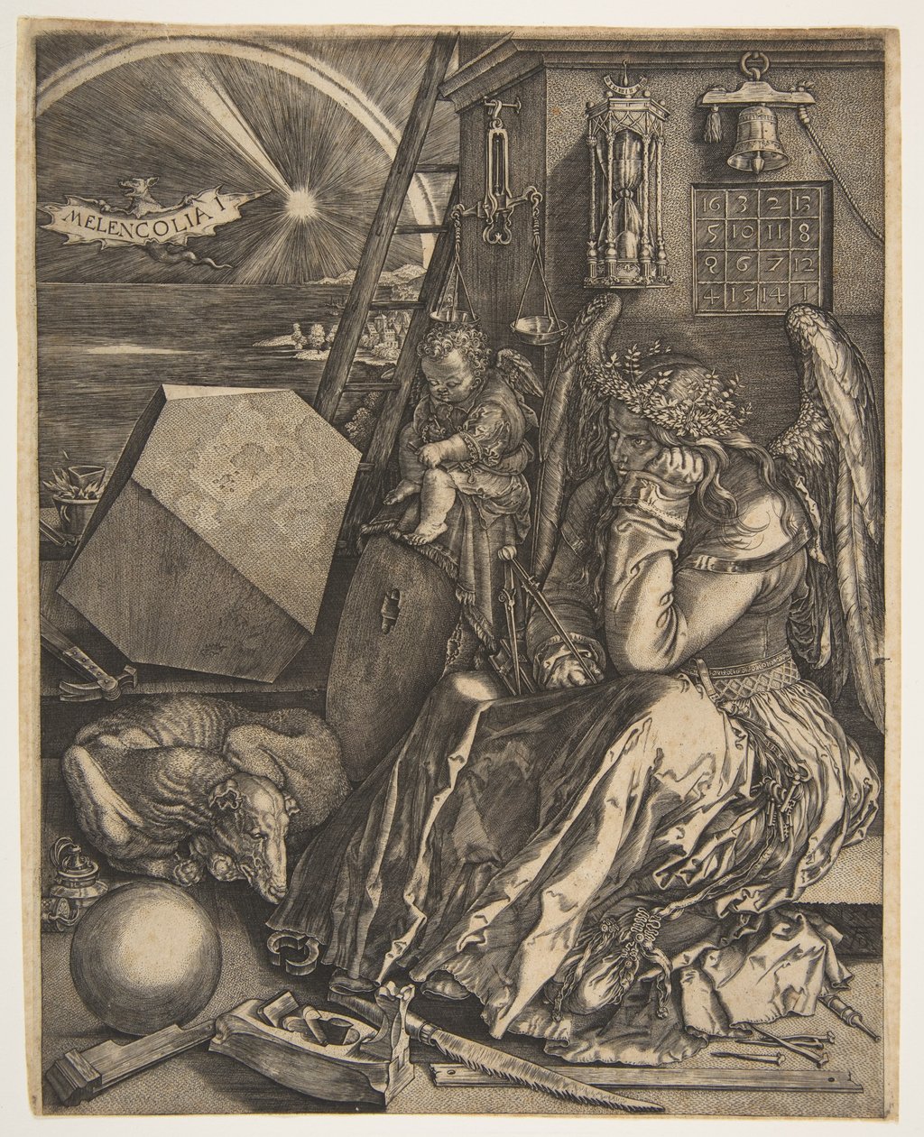 Melencolia I kopi, 1602. av Jan Wierix