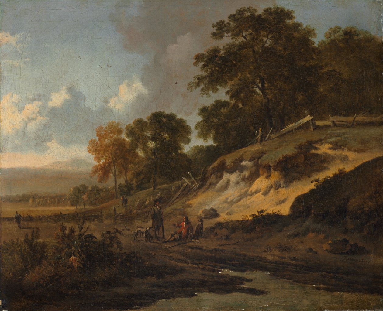 Landskap med jegere, ca. 1660-1680. av Jan Wijnants