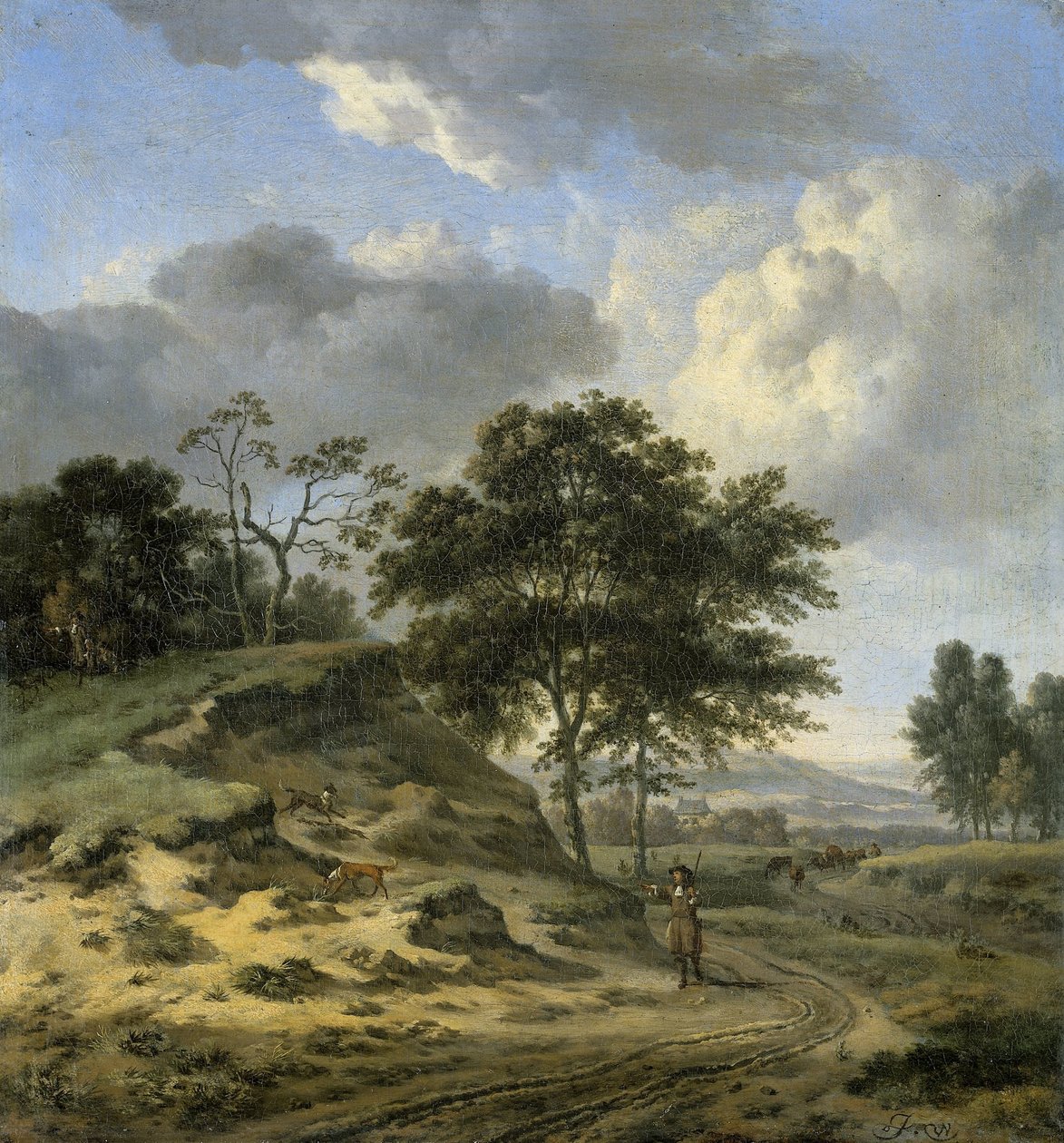 Landskap med to jegere av Jan Wijnants
