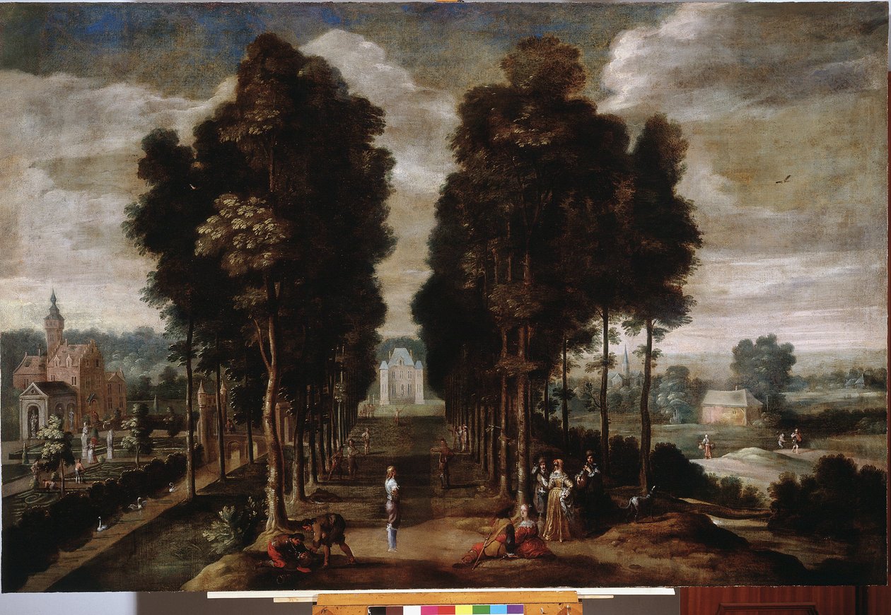 Slottsparken Maleri av Jan Wildens (1586-1653) Genes fra 1600-tallet, Musei di Strada Nuova (ex Palazzo Bianco) av Jan Wildens