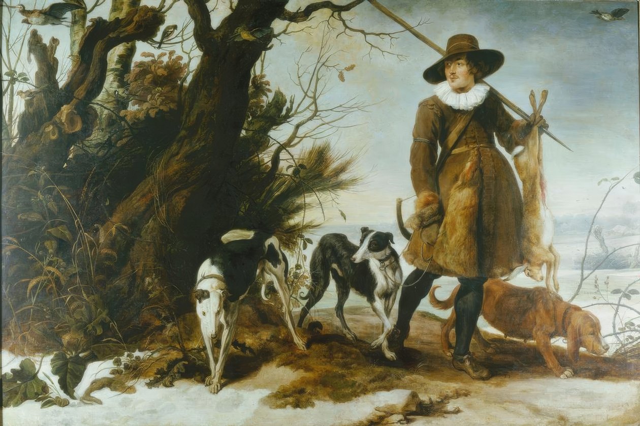 Vinterlandskap med en jeger av Jan Wildens