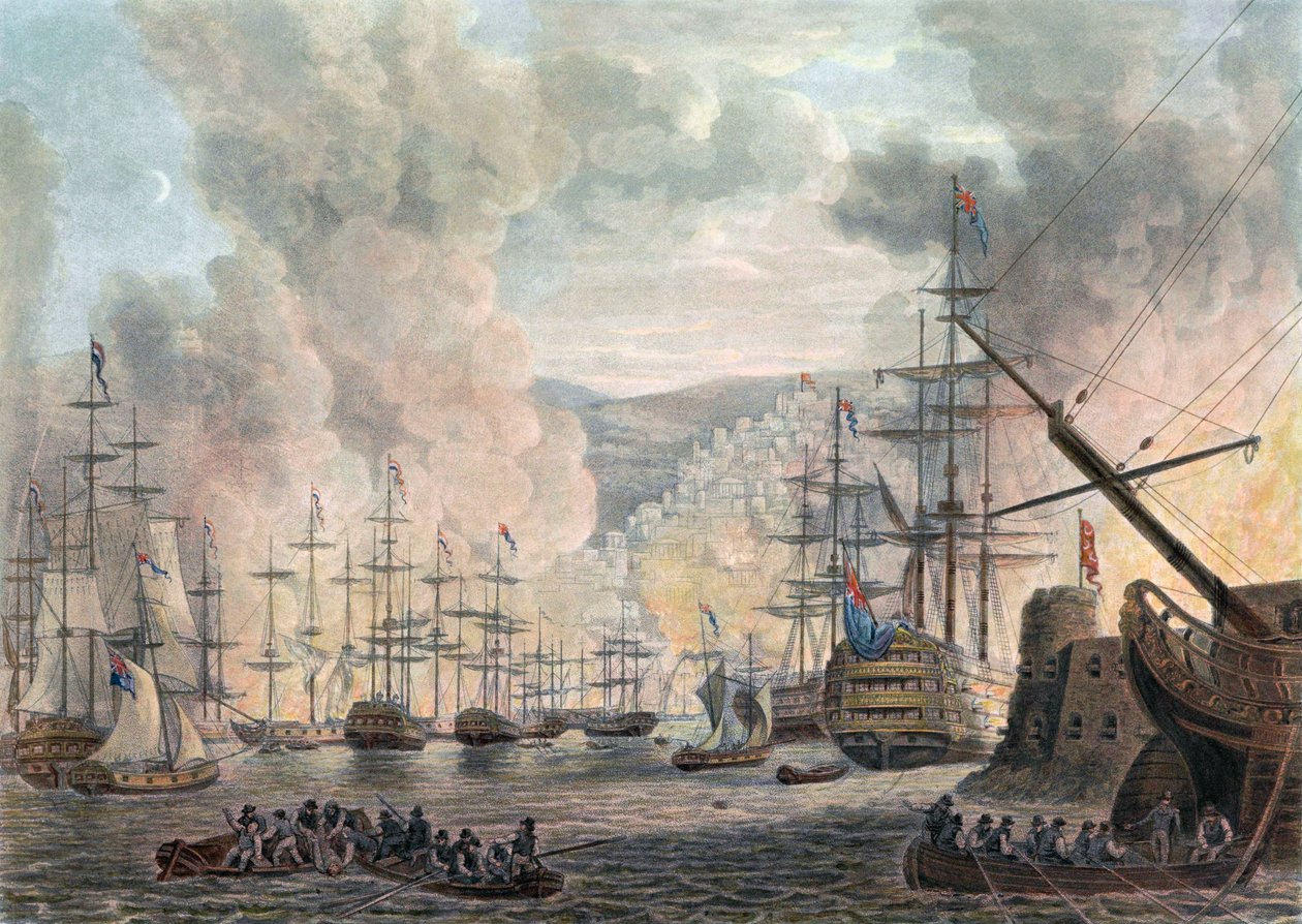 Bombardementet av Alger av Jan Willem (after) Pieneman