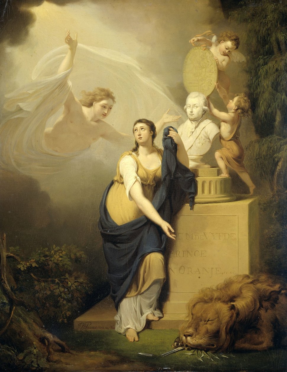 Allegori om døden til William V, Prince of Orange, 1806 av Jan Willem Pieneman