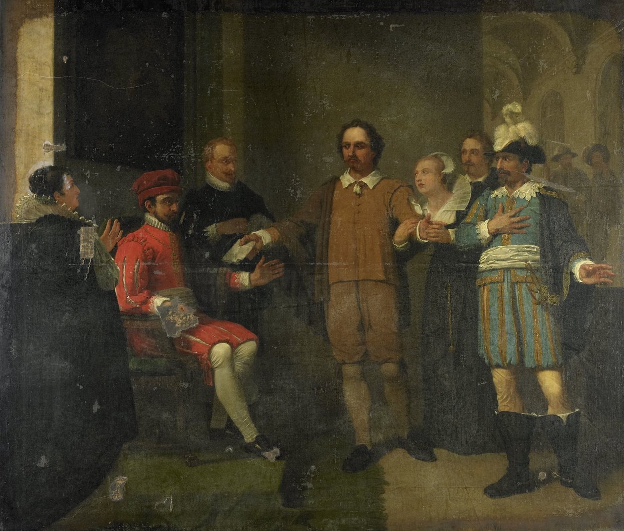 Jacob Simonsz de Rijk får den spanske generalguvernøren anmodning om å løslate Marnix van Sint Aldegonde, 1575 av Jan Willem Pieneman