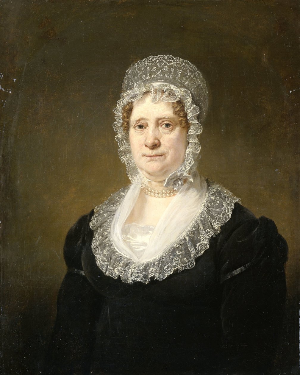 Portrett av Sara de Haan, enken etter Amsterdam Underwriter Cornelis Hartsen av Jan Willem Pieneman