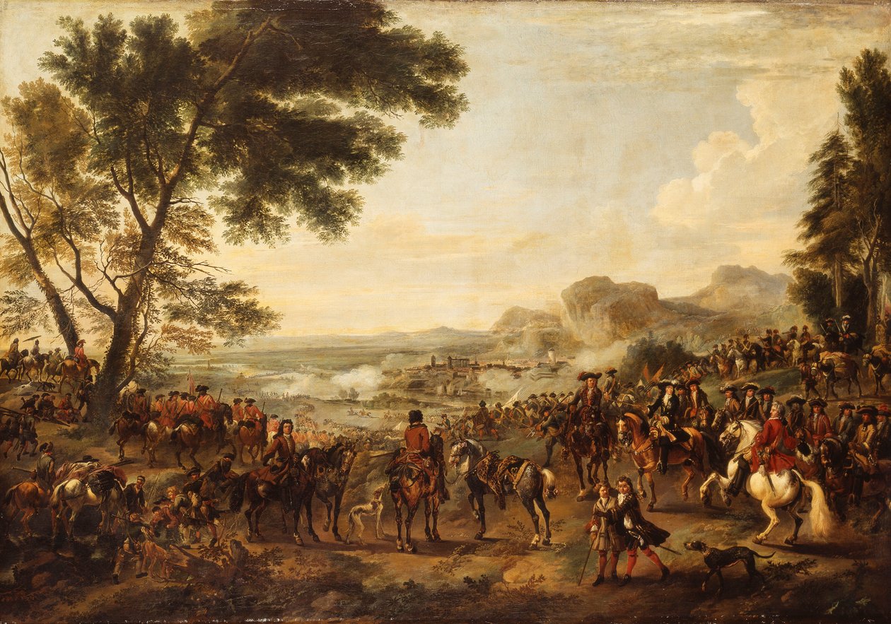 Kong William III og troppene hans forbereder seg på et slag, av Jan Wyck