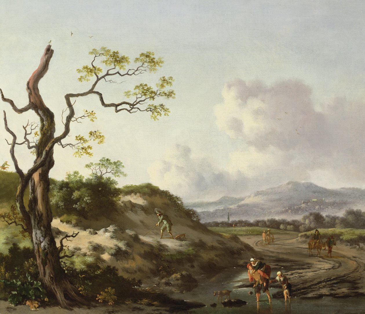 Et landskap med reisende (olje) av Jan Wiynants