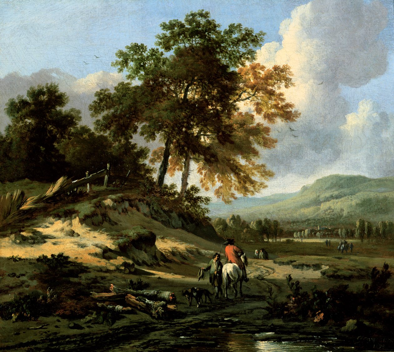Landskap med figurer, 1679 av Jan Wiynants