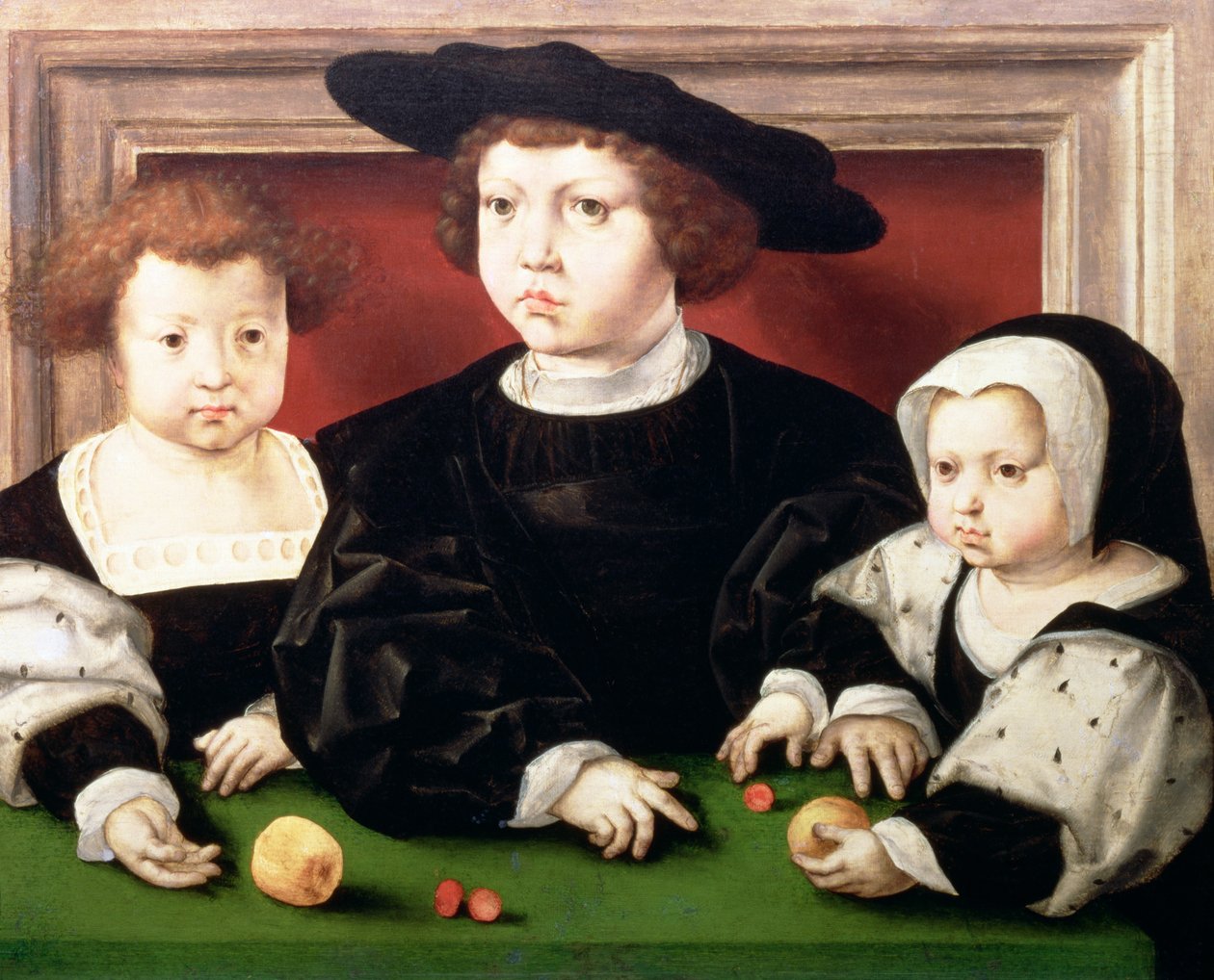 Barna til kong Christian II av Danmark, Norge og Sverige (1481-1559); John, Christina og Dorothea av Jan Gossaert