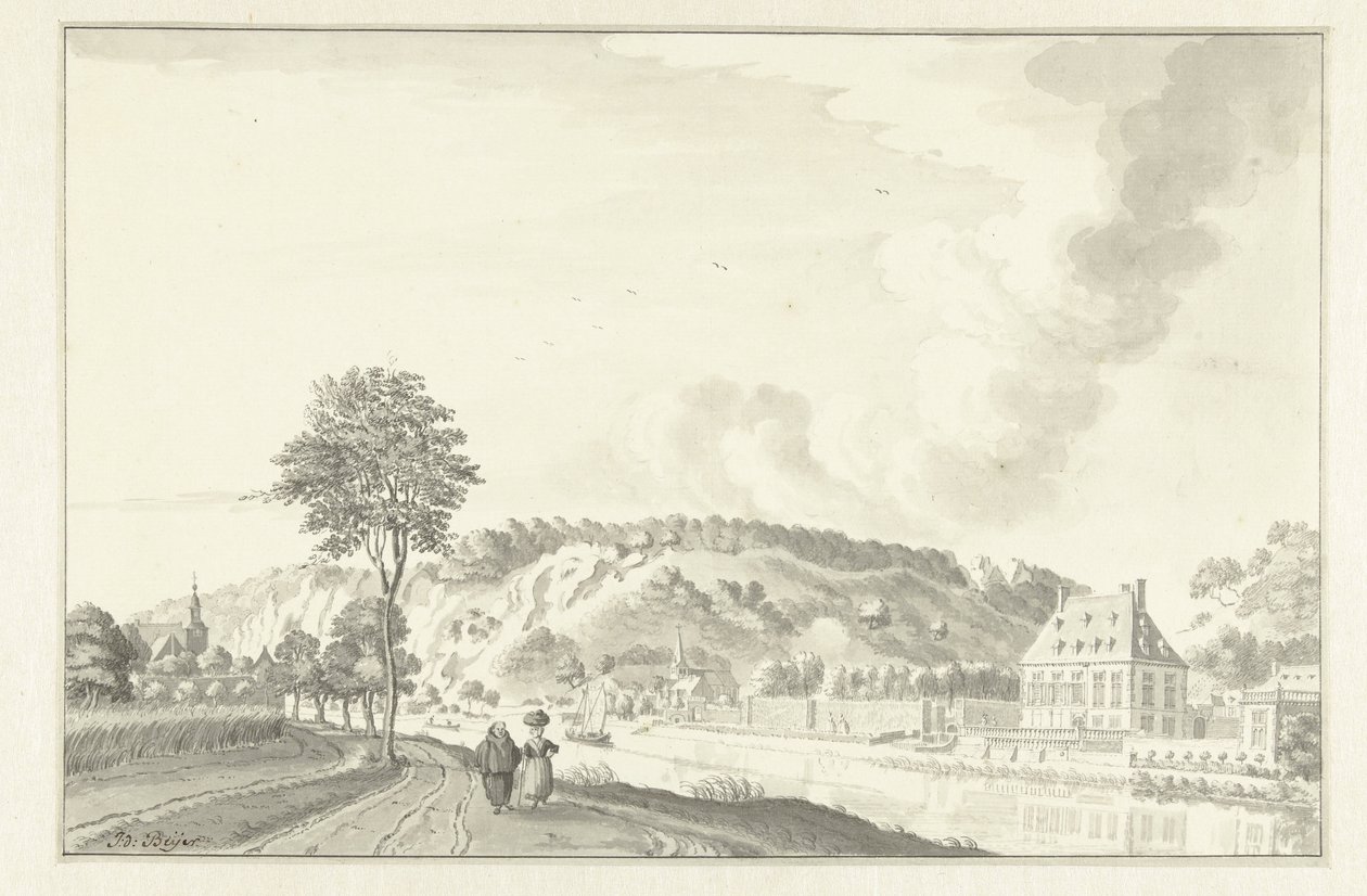 Daff Castle, langs Meuse, ovenfor Namur av Jan de Beijer