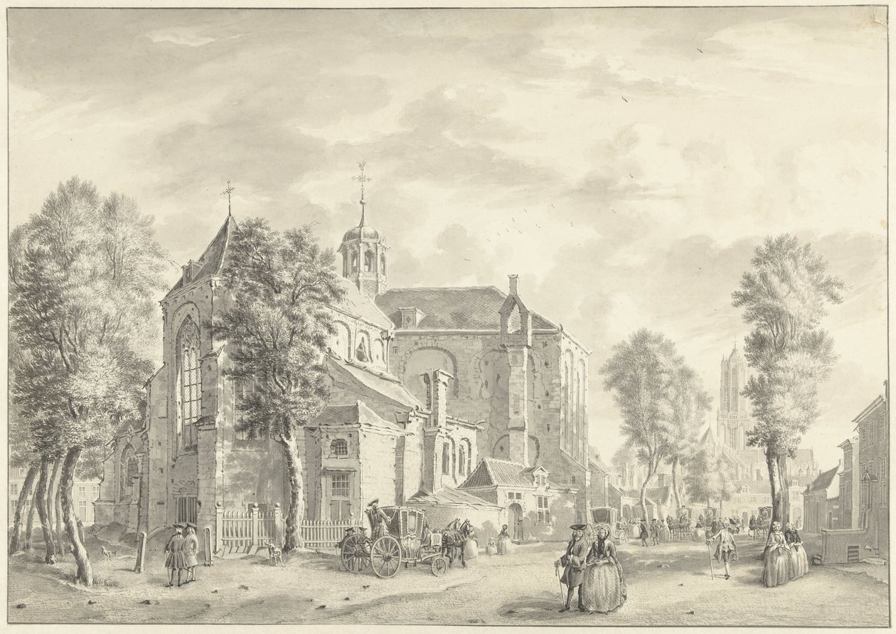 Pieterskerk i Utrecht med Dom i bakgrunnen av Jan de Beijer