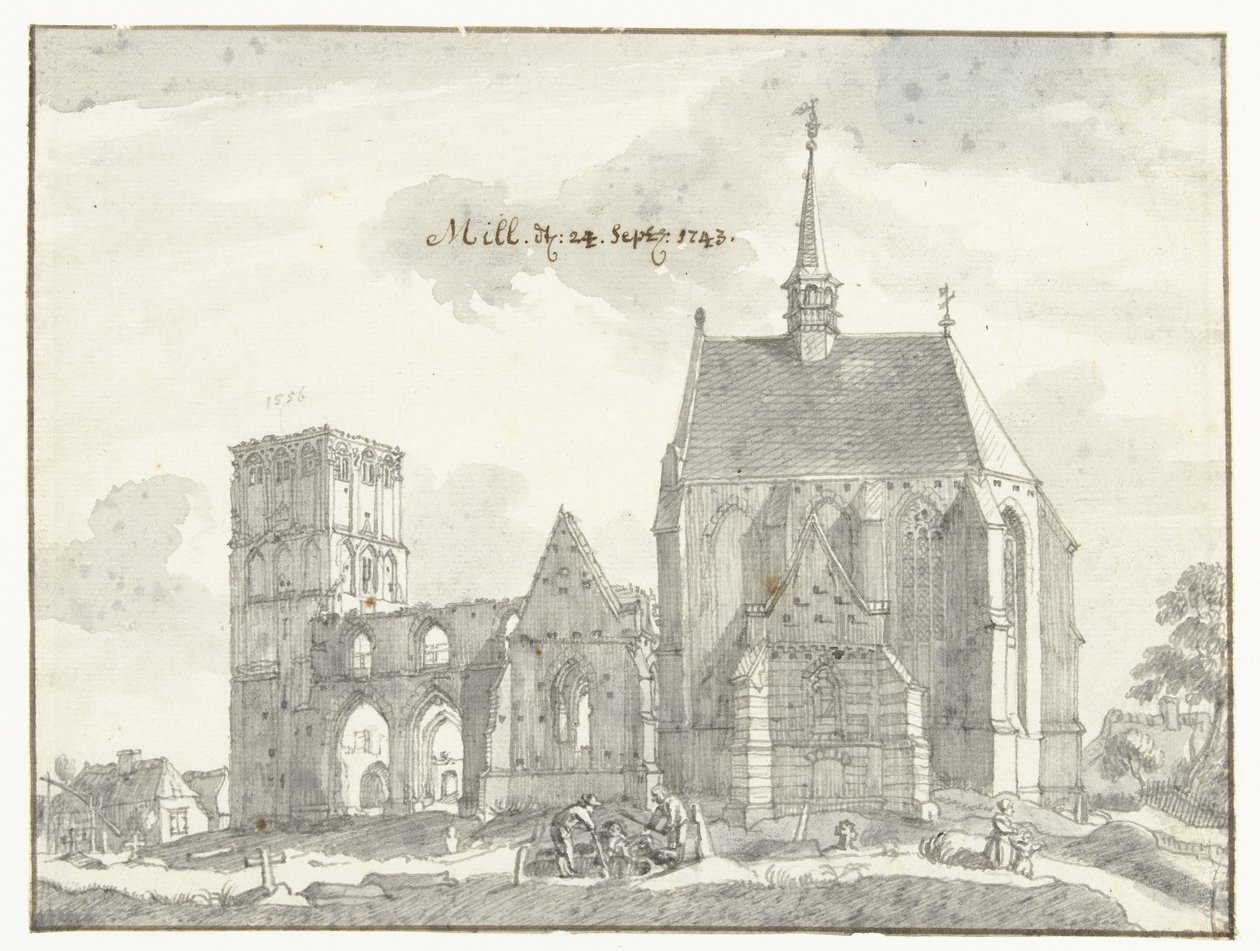 Ruinene av kirken i Mill av Jan de Beijer