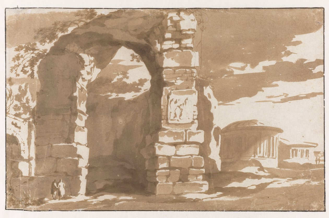 En del av badene til Diocletian og S. Bernardo alle Terme av Jan de Bisschop