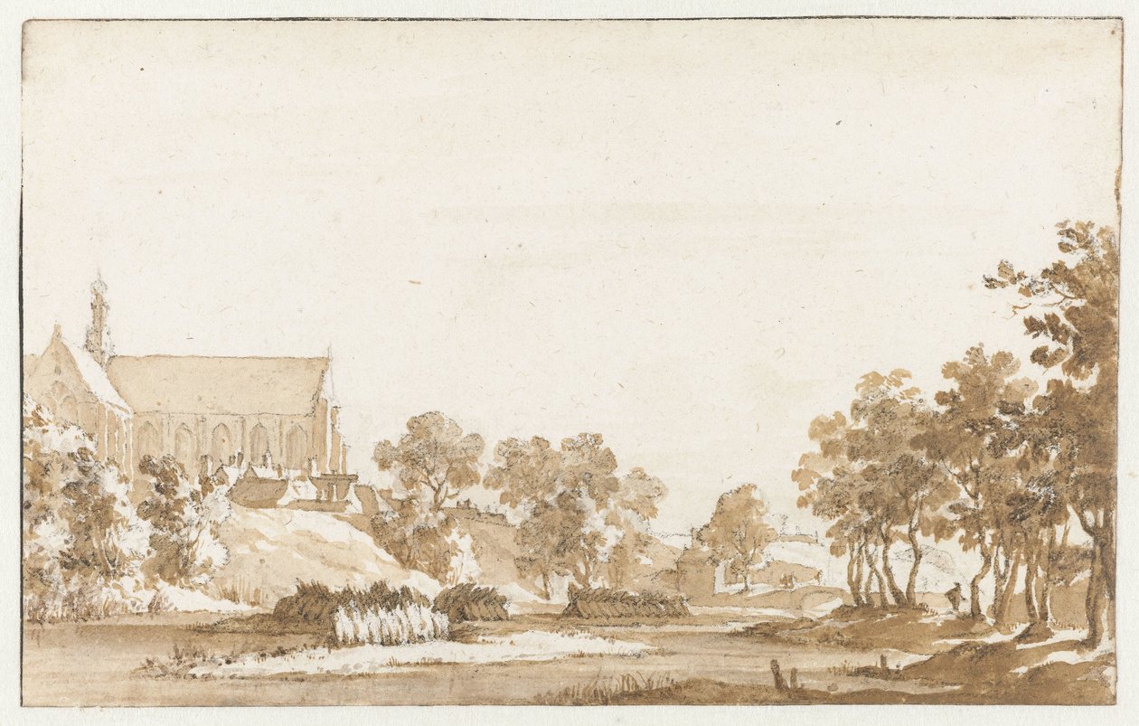 Utsikt over St. Laurenskerk i Alkmaar av Jan de Bisschop