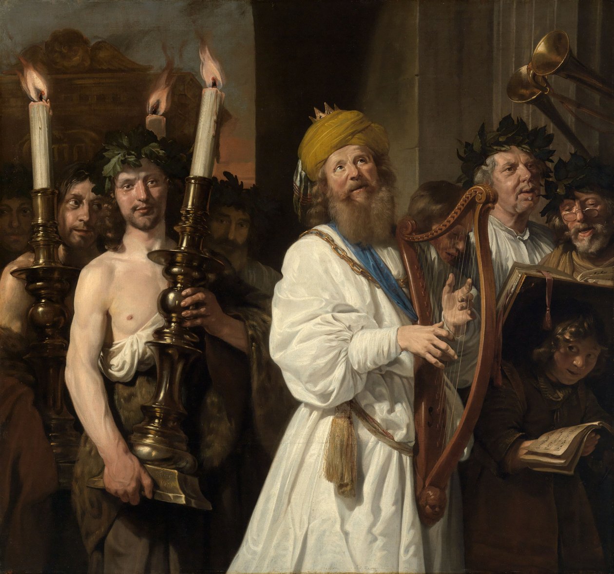 Kong David leder paktens ark til Jerusalem av Jan de Bray