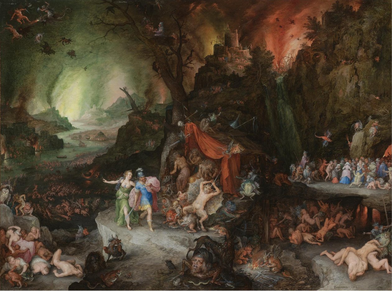 Aeneas og sibylla i underverdenen, 1598 av Jan the Elder Brueghel