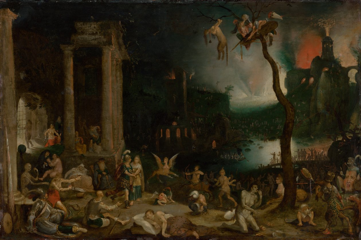 Aeneas og sibylla i underverdenen, ca. 1604 (olje på kobber) av Jan the Elder Brueghel