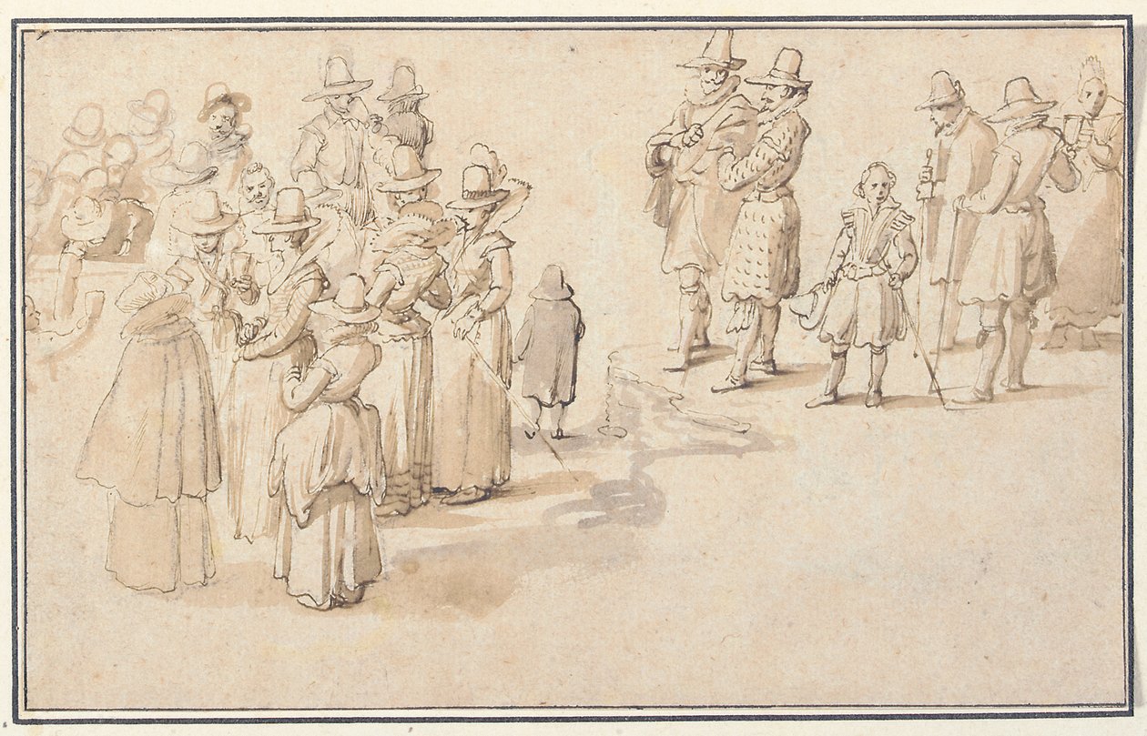 Et elegant selskap som drikker kildevann av Jan the Elder Brueghel