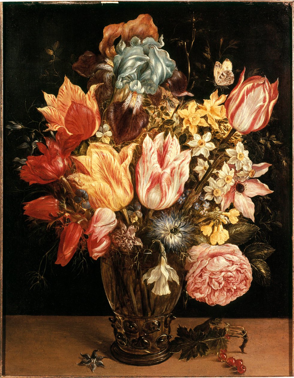 Bukett tulipaner Maleri av Jan Brueghel (eller Bruegel eller Brueghel eller Brueghel) den tidligere kjent som Bruegel de Velours (1568-1625). 17. århundre. Privat samling av Jan the Elder Brueghel