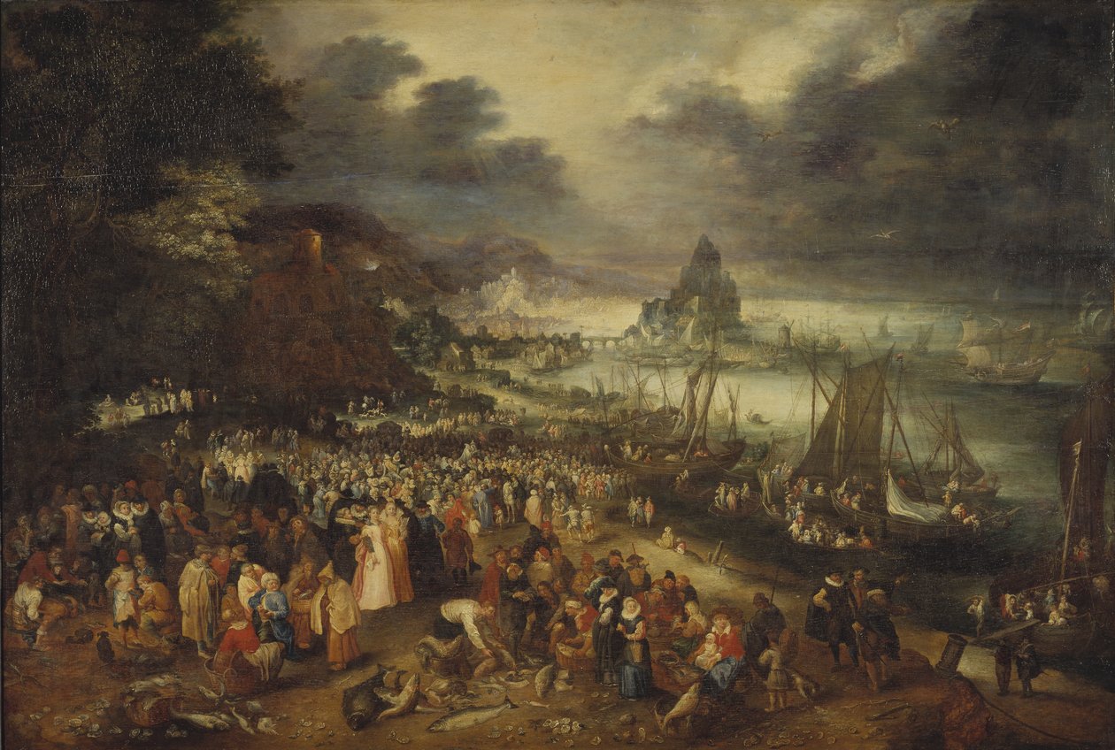 Kristus forkynner fra båten, 1606 av Jan the Elder Brueghel