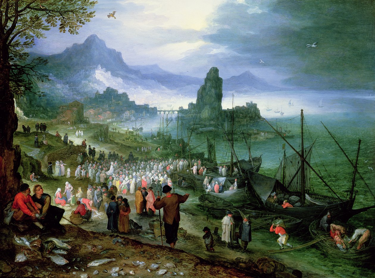 Kristus forkynner på Genesaretsjøen av Jan the Elder Brueghel
