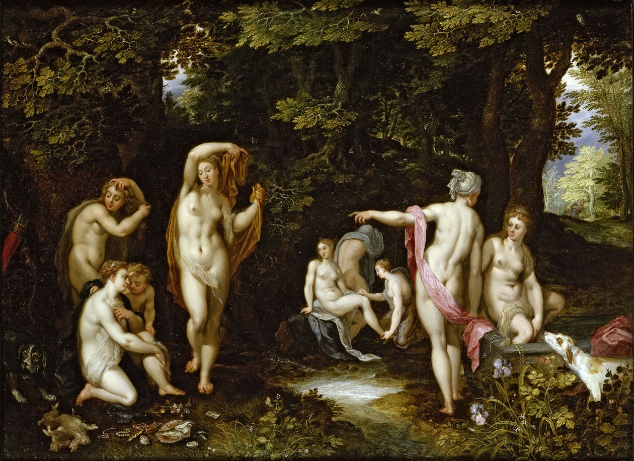 Diana og Actaeon, ca 1595 av Jan the Elder Brueghel