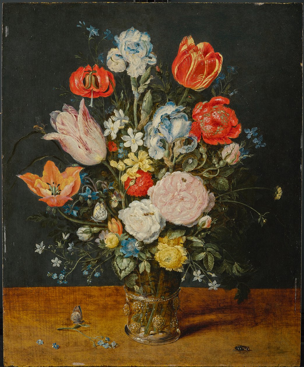 Blomster i et glassbeger, etter 1608 av Jan the Elder Brueghel