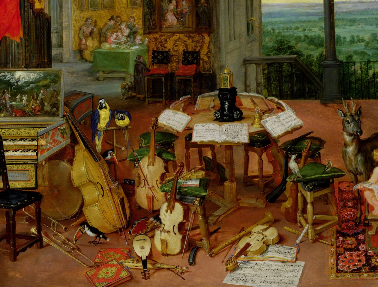 Høring, 1617 (detalj av 55898) av Jan the Elder Brueghel
