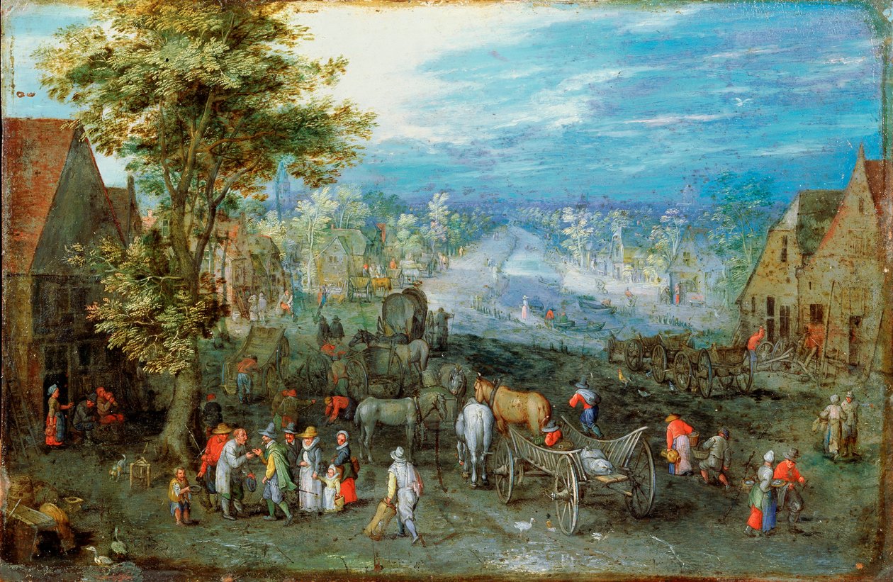 Landskap, sent 1500- eller tidlig 1600-tall av Jan the Elder Brueghel