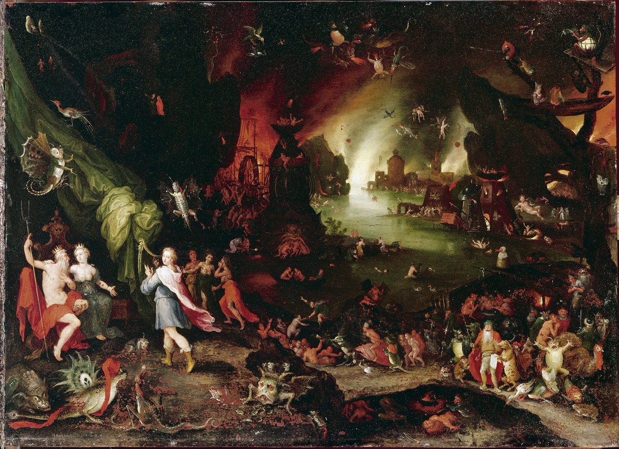 Orpheus in the Underworld Painting av Jan Brueghel Le Vieux kaller Bruegel de Velours (Brueghel eller Breughel av Jan the Elder Brueghel