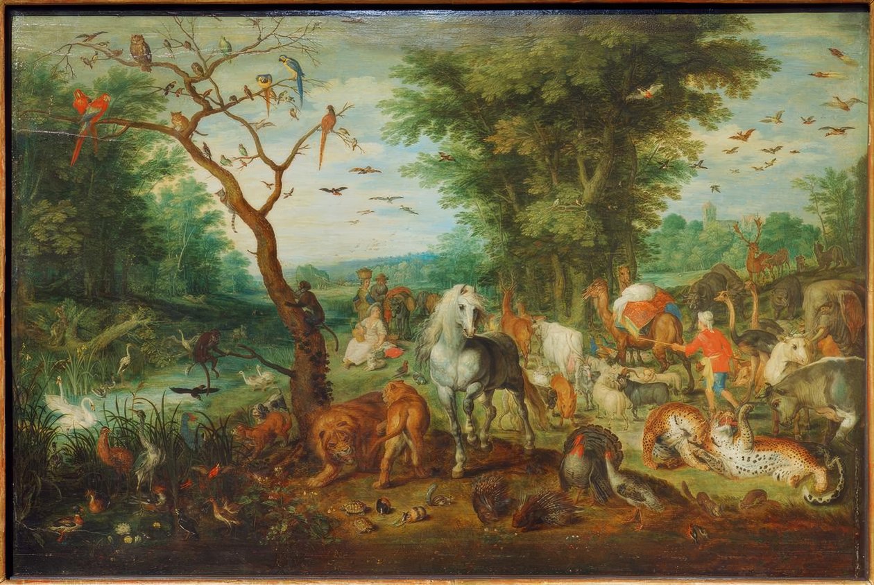 Paradislandskap med Noahs ark av Jan the Elder Brueghel