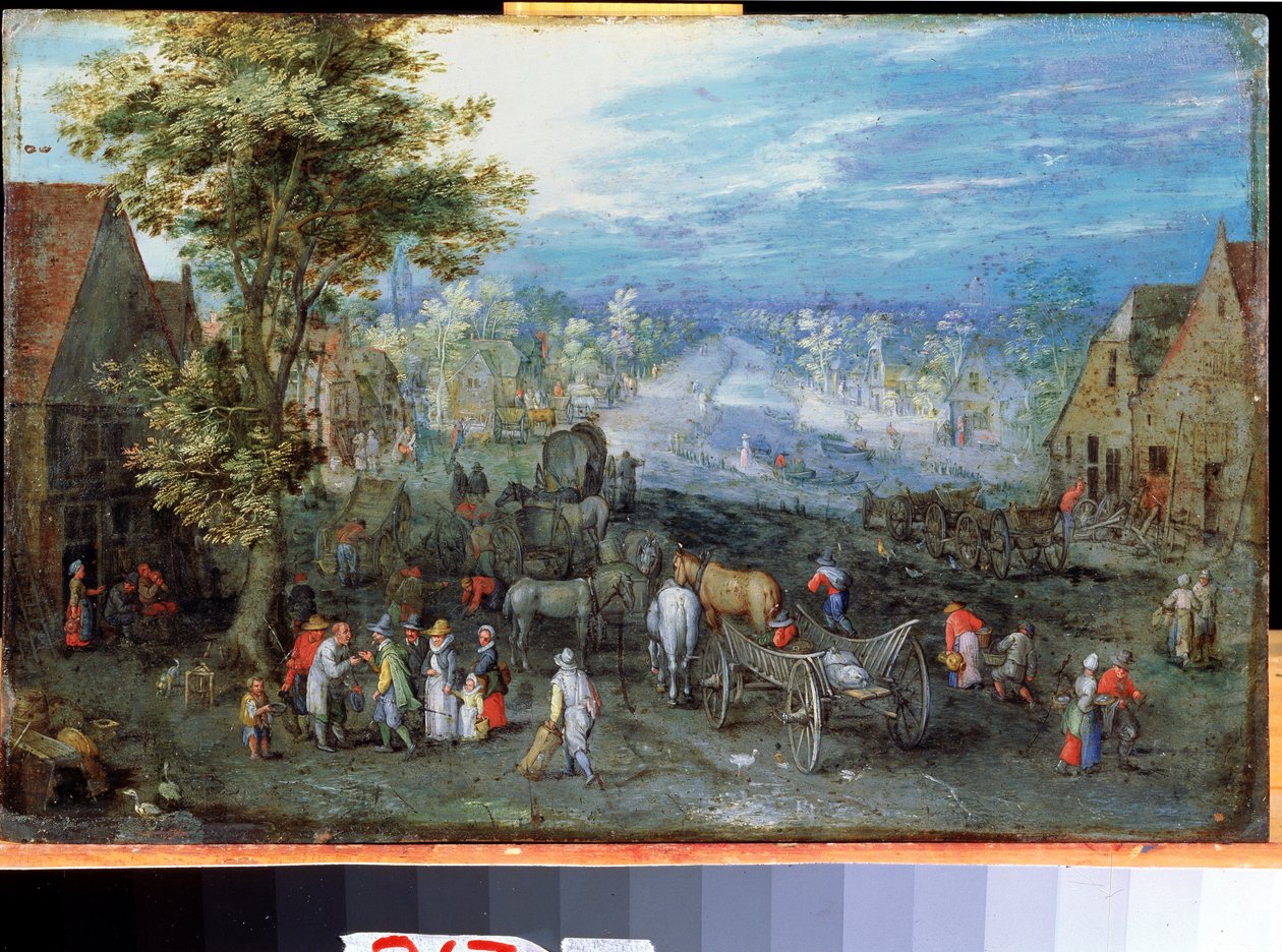 ""Landskap"" maleri på kobber av Jan Brueghel den eldste kalt Bruegel Of Velvet (Brueghel Or Breughel av Jan the Elder Brueghel