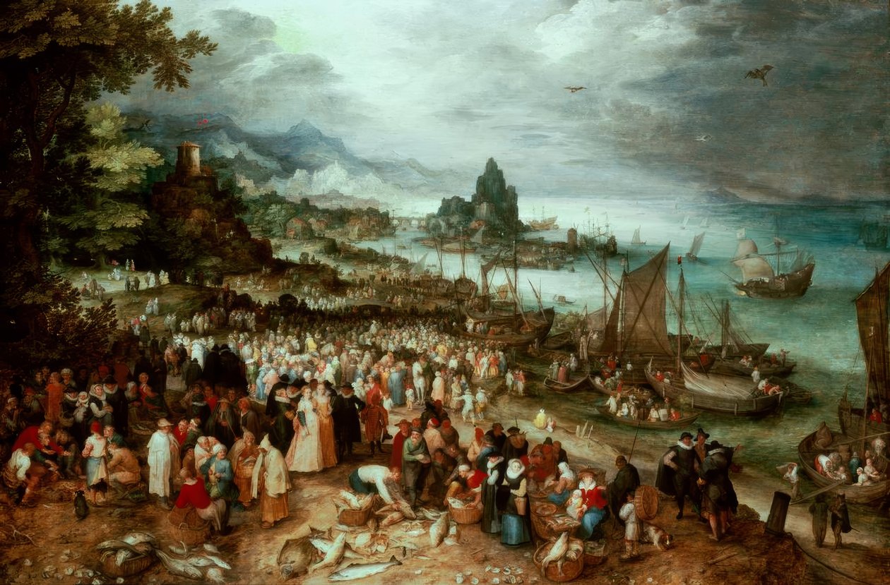 Havn med Kristi preken av Jan the Elder Brueghel